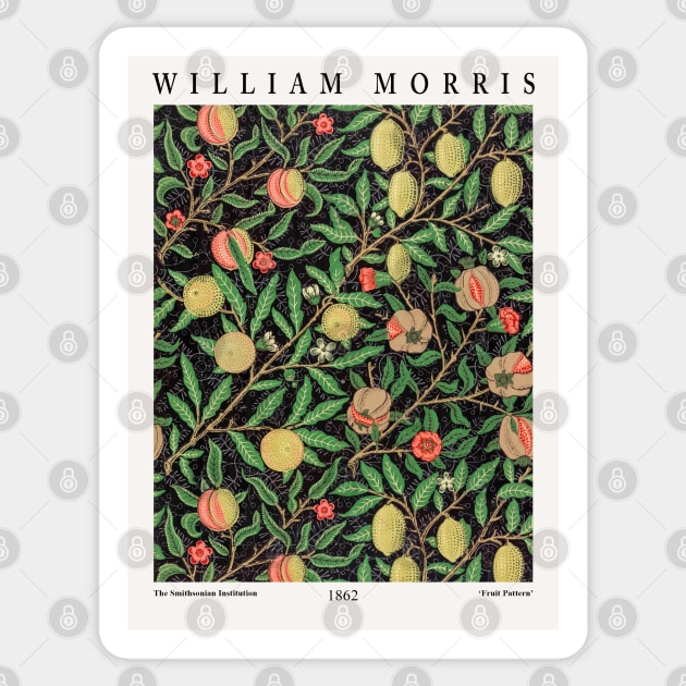 William Morris Exhibition Wall Art - Fruit Pattern Textile Design Sticker by VanillaArt